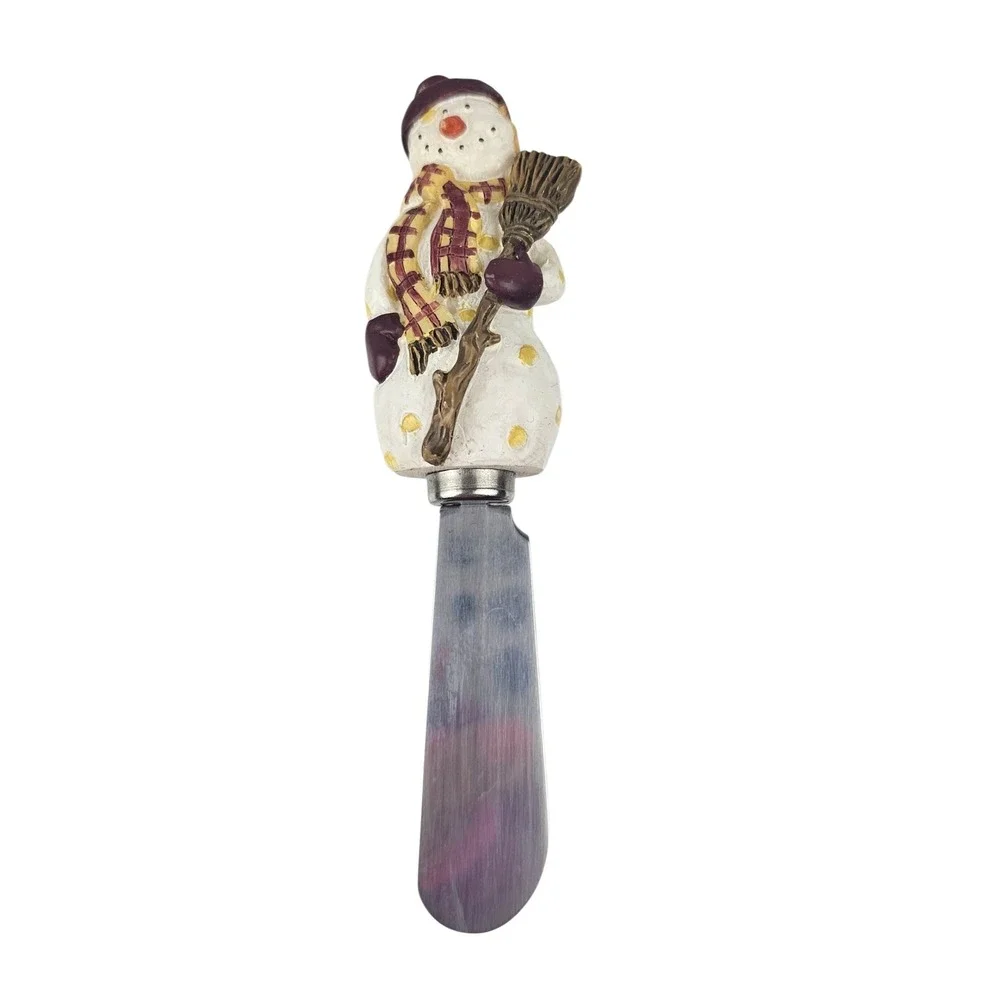 Debbie Mumm Snowman Spreader Knives Set Holiday Winter Cheese Spreaders‎